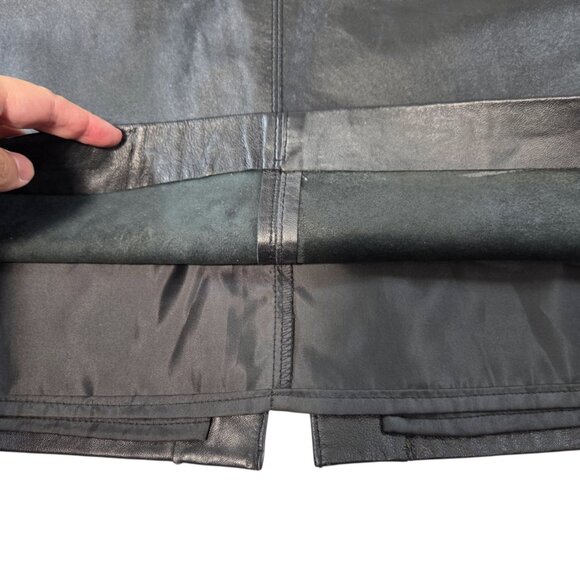 Vintage Y2K Black Leather Mini Skirt - Picture 3 of 7